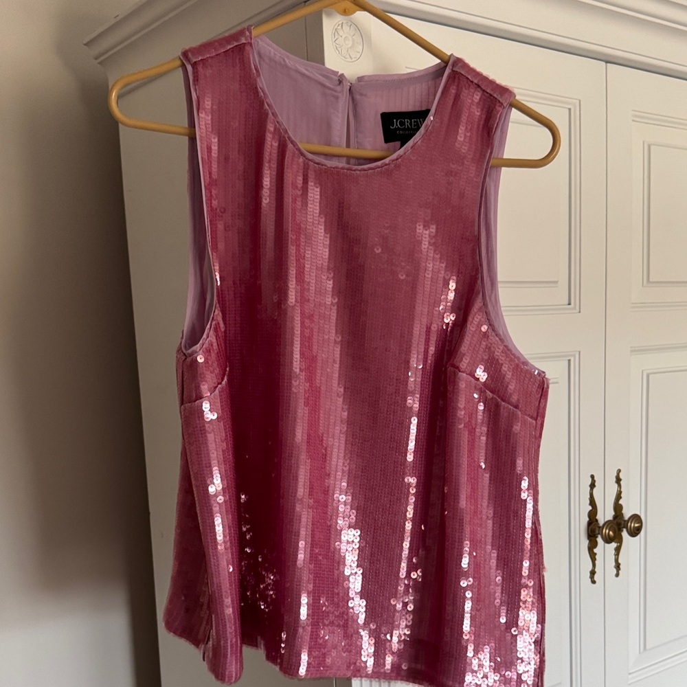 J. Crew Rose Pink Sequin Tank